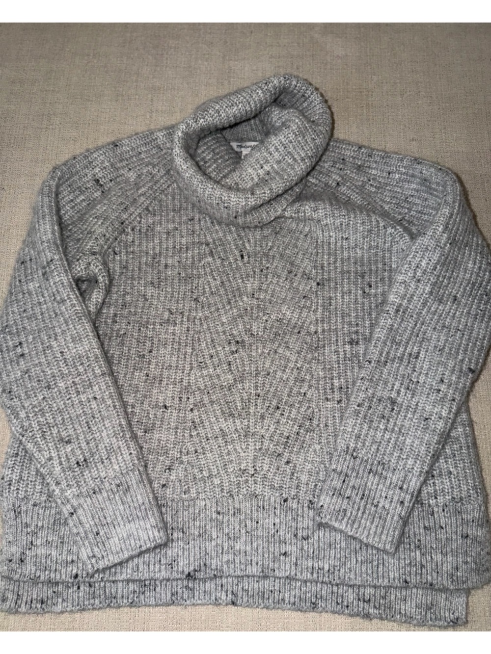 Madewell Gray Speckled Knit Sweater